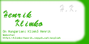 henrik klimko business card